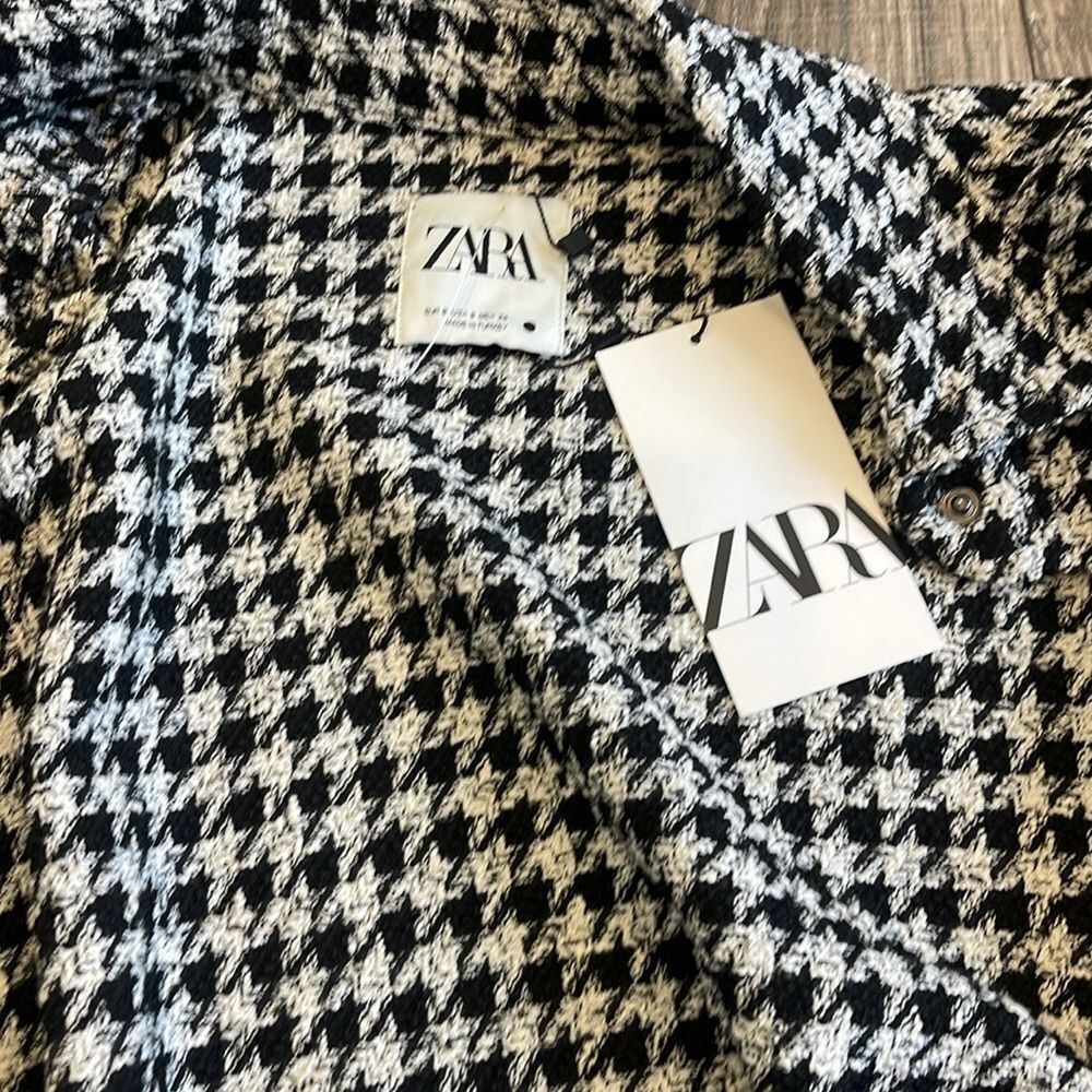 Zara Houndstooth Snap Button Jacket - image 7